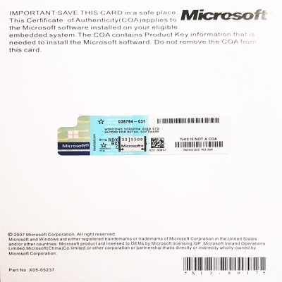 Windows Server 2019 Standard COA License