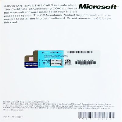 Windows Server 2022 Datacenter COA License